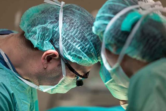 Two surgeons during operation